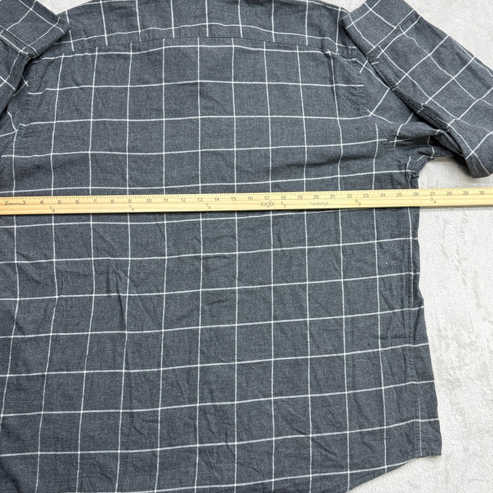 UNTUCKit Flannel Button Down Shirt Men XXL Gray Windowpane Plaid Cotton Long Slv - Picture 8 of 9